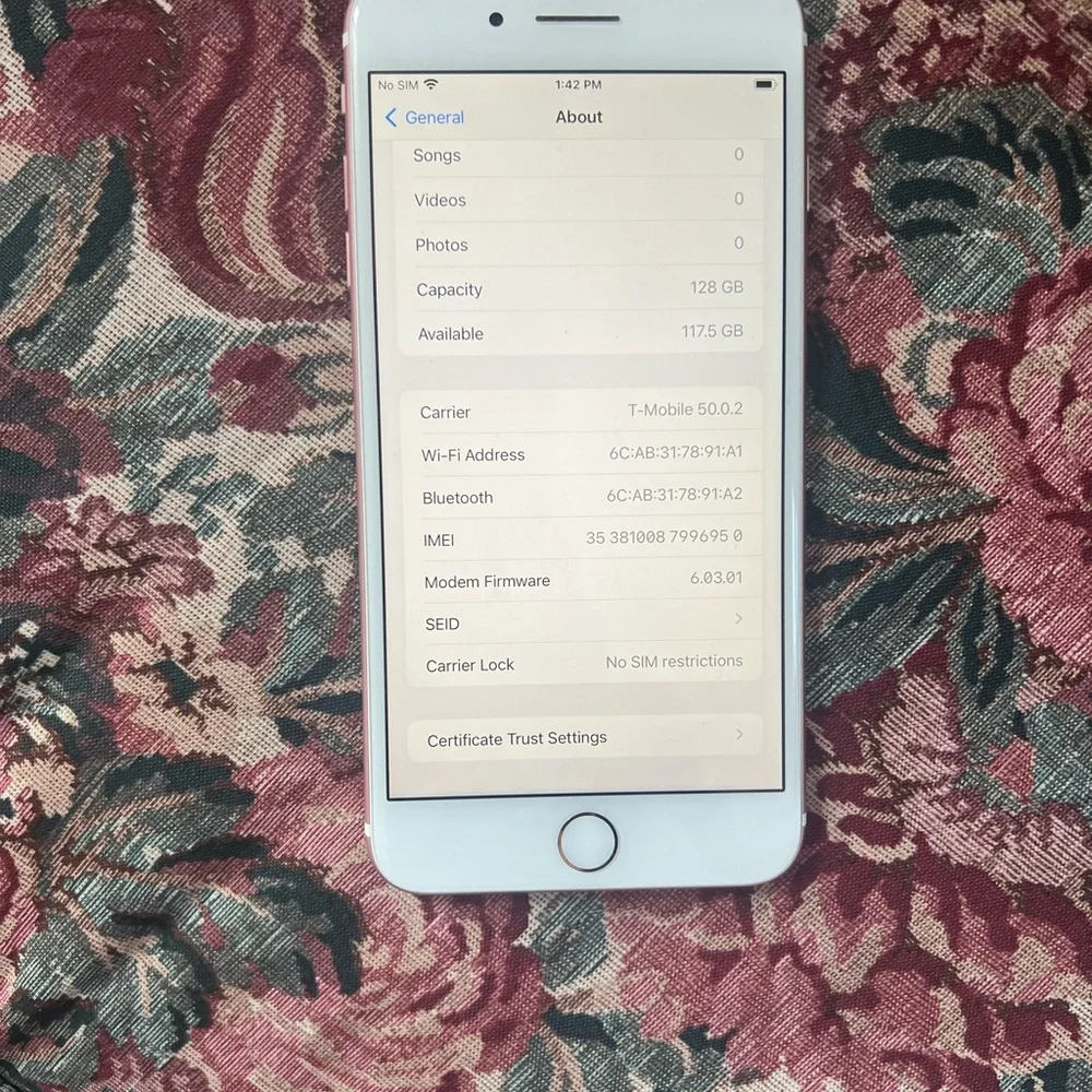 iPhone 7Plus 128GB Unlocked Rose Gold Great Condition +15 Colorful Logo Glowingt